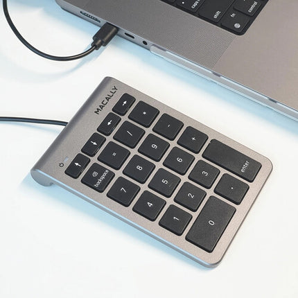 Macally 22 Teclas Teclado Numérico USB-C Gris Espacio Compacto Delgado