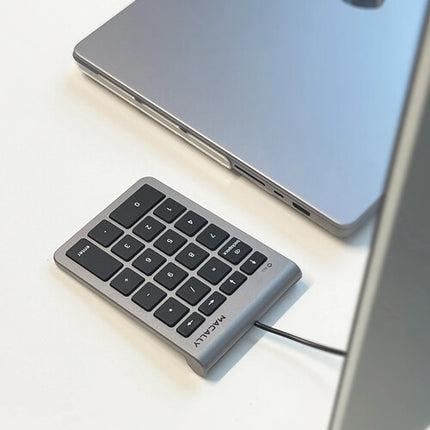 Macally 22 Teclas Teclado Numérico USB-C Gris Espacio Compacto Delgado