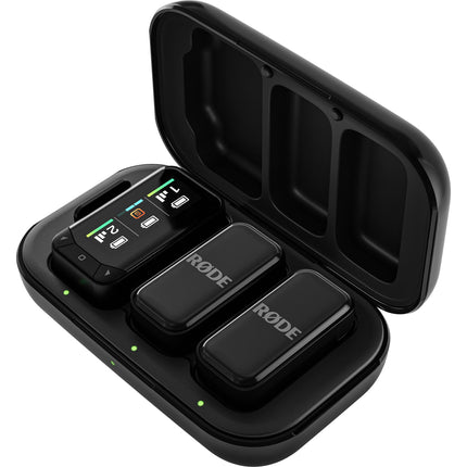 RODE Wireless Micro Sistema de Micrófonos Inalámbricos Ultracompactos para 2 Personas con Alcance de 100 m y Baterías Recargables de 7 Horas