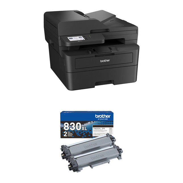 Brother MFC-L2900DW Impresora Láser Monocromo Multifunción 36 ppm 1200x1200 dpi con Kit 2 Toners Altas Rendimiento