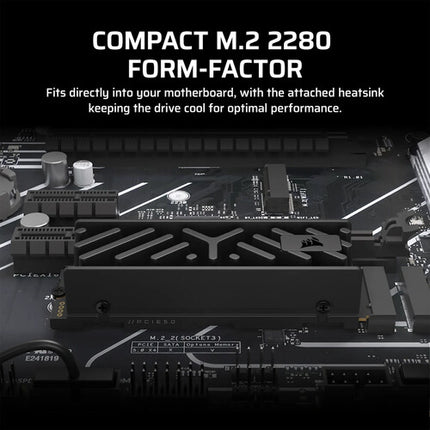CORSAIR MP700 ELITE 2TB SSD Interno NVMe PCIe 5.0 M.2 2280 con Disipador 10000 MB/s Lectura 8500 MB/s Escritura