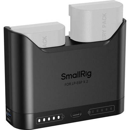 SmallRig Cargador de Baterías para Cámara LP-E6P Doble Bahía USB-C