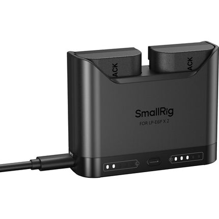SmallRig Cargador de Baterías para Cámara LP-E6P Doble Bahía USB-C