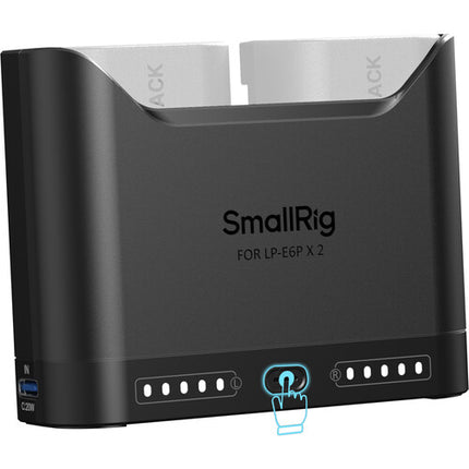 SmallRig Cargador de Baterías para Cámara LP-E6P Doble Bahía USB-C