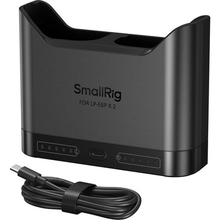 SmallRig Cargador de Baterías para Cámara LP-E6P Doble Bahía USB-C