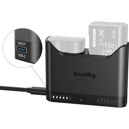 SmallRig EN-EL15c Cargador Doble para Baterías Cámara USB-C