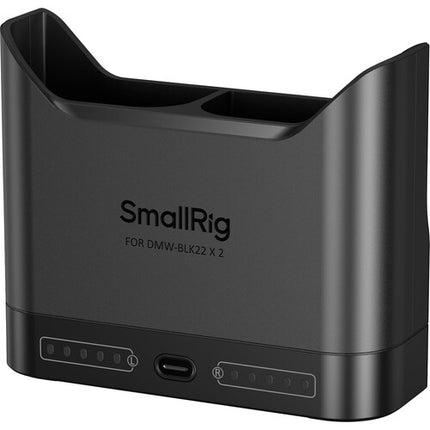 SmallRig DMW-BLK22 Cargador Doble para Baterías con Entrada USB-C y Protección Inteligente