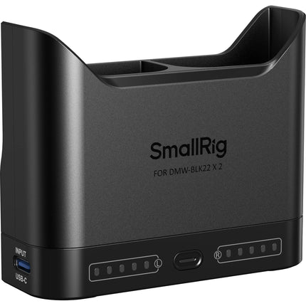 SmallRig DMW-BLK22 Cargador Doble para Baterías con Entrada USB-C y Protección Inteligente