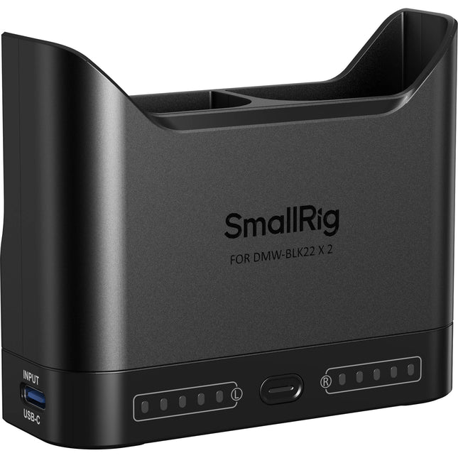 SmallRig DMW-BLK22 Cargador Doble para Baterías con Entrada USB-C y Protección Inteligente