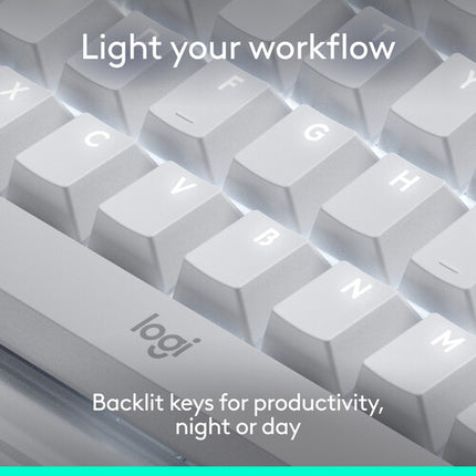 Logitech Alto Keys K98M Teclado Inalámbrico Bluetooth Blanco con Luz Blanca y 12 Meses Batería