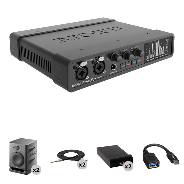 MOTU UltraLite-mk5 Interfaz Audio MIDI USB-C con 24 Bit 192 kHz y Kit de Mezcla