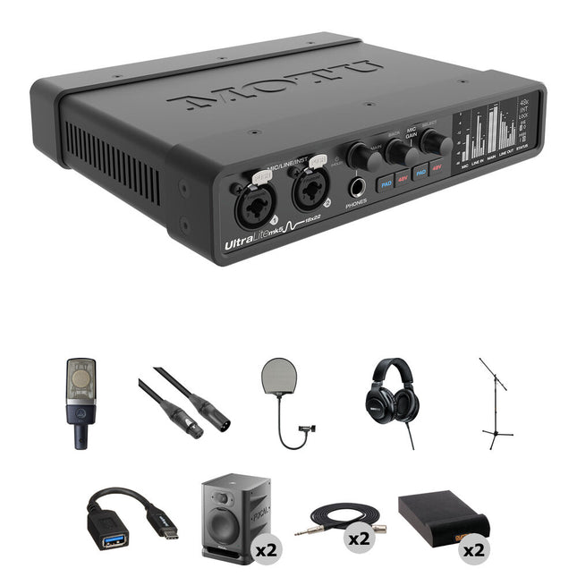 MOTU UltraLite-mk5 Interfaz de Audio USB-C 24-Bit 192 kHz con Kit de Estudio Completo