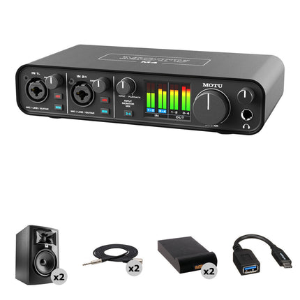 MOTU M4 Interfaz de Audio USB-C con 24-Bit 192 kHz y Kit de Mezcla