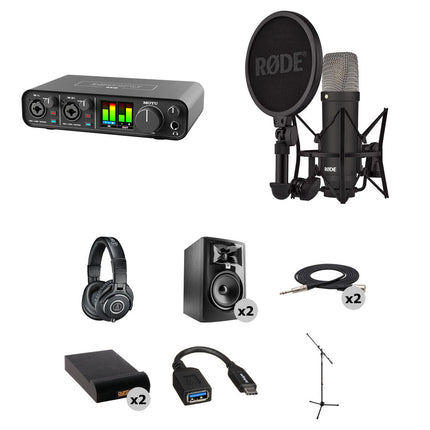 MOTU M2 Interfaz de Audio USB-C con 2 Preamplificadores 24-Bit 192 kHz y Kit Estudio Completo