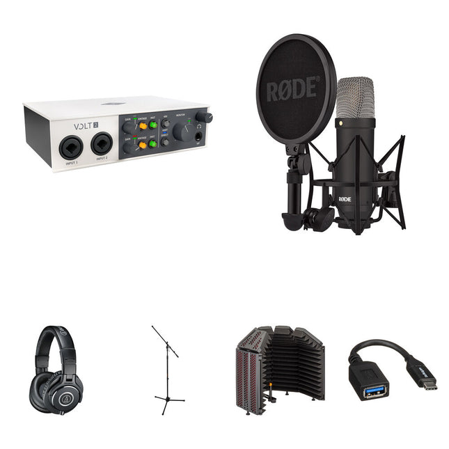 Universal Audio Volt 2 Interfaz de Audio USB-C con 2 Preamplificadores Vintage y Kit Voiceover