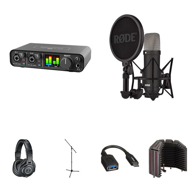 MOTU M2 Interfaz de Audio y MIDI USB-C 24-Bit 192 kHz con Kit de Voz