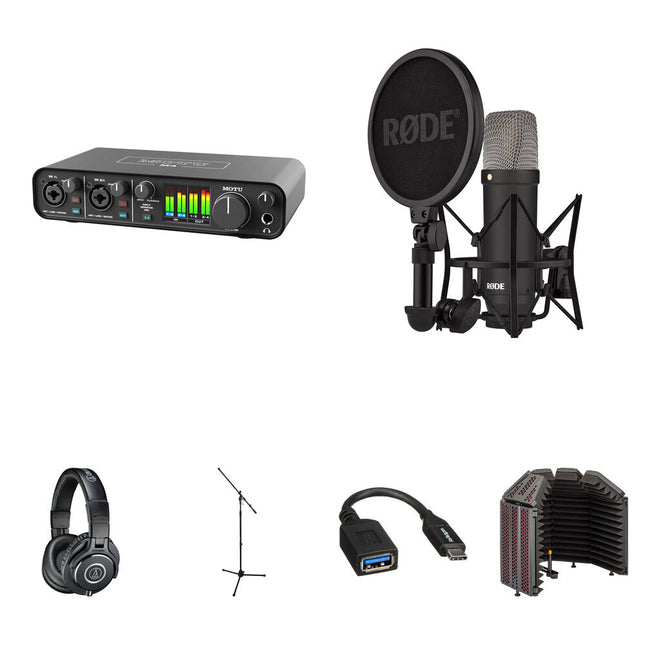MOTU M4 Interfaz de Audio USB-C 24-bit 192kHz con Kit Voiceover