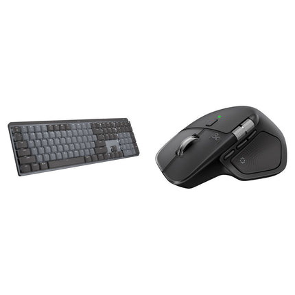 Logitech MX Master 4 Ratón Inalámbrico 8000 dpi y Teclado Mecánico Silencioso Negro