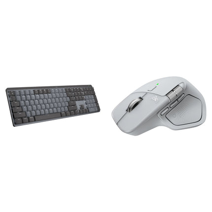 Logitech MX Master 4 Ratón Wireless 8000 dpi y Teclado Mecánico Silencioso Kit Gris Pale