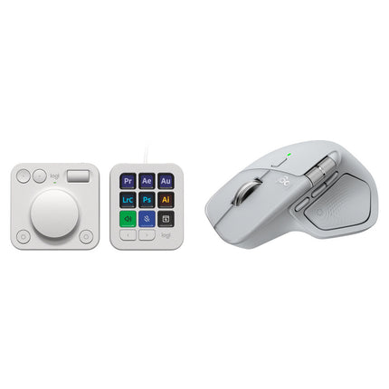 Logitech MX Master 4 Ratón Inalámbrico 8000 dpi y MX Creative Console Kit Pale Gray