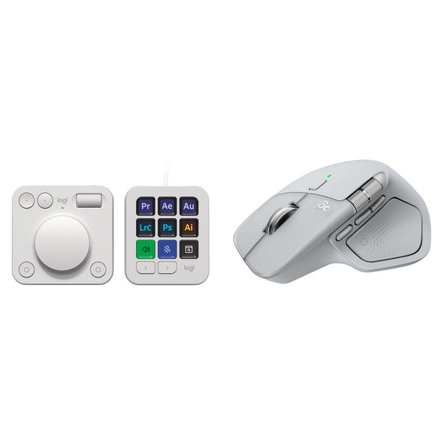 Logitech MX Master 4 Ratón Inalámbrico 8000 dpi y MX Creative Console Kit Pale Gray
