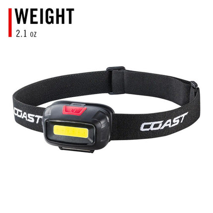 COAST FL13 Linterna Frontal LED COB Dual 250 Lumen Ajustable Con Baterías AAA