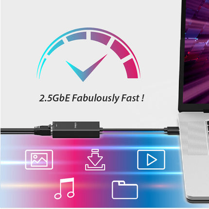 EDIMAX Technology Adaptador USB-C a Ethernet 2.5Gbps RJ45 Ligero y Portátil