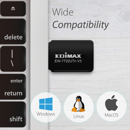 EDIMAX Technology EW-7722UTn V3 Adaptador Wi-Fi 4 USB-A 300 Mb/s 2.4 GHz