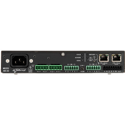 Powersoft MEZZO 604 AD Amplificador Flexible 600W 4 Canales con DSP y Dante