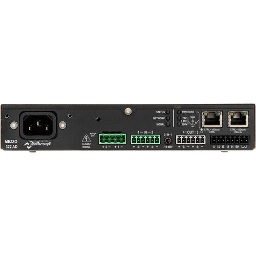 Powersoft MEZZO 322 AD Amplificador Flexible 320W 2 Canales con DSP y Dante