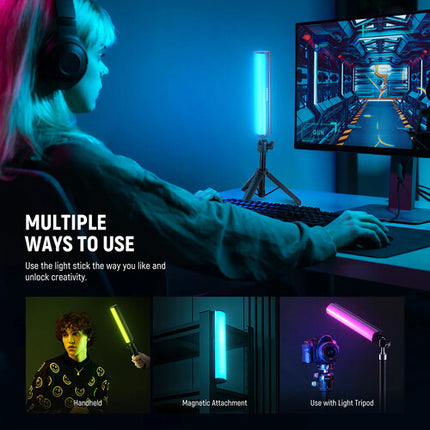 Neewer TL21C Varita de Luz RGB 9" con Trípode de Mesa y Batería 2550mAh