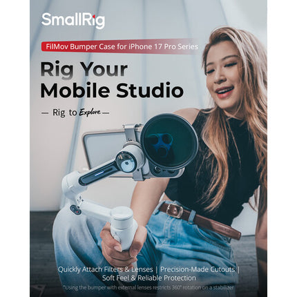 SmallRig Funda Fotográfica Bumper para iPhone 17 Pro Negro con Adaptador de Lentes T-Mount y Filtro 67mm