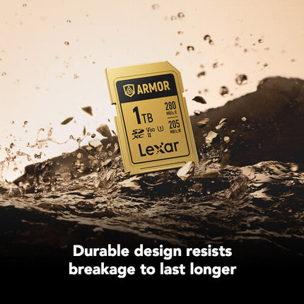 Lexar 1TB ARMOR GOLD UHS-II Tarjeta de Memoria SDXC 280 MB/s Lectura 205 MB/s Escritura