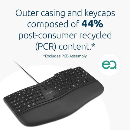 Kensington Pro Fit Ergo KB675 EQ TKL Teclado Ergonomico Completo USB-A y 20 Teclas Programables