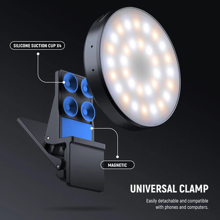 Neewer NL32R Bi-Color LED Luz Selfie Magnética 2700-7500K 840 Lux con Accesorios