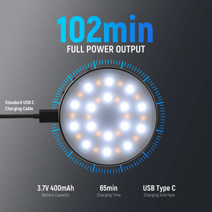Neewer NL32R Bi-Color LED Luz Selfie Magnética 2700-7500K 840 Lux con Accesorios