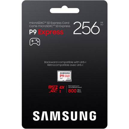 Samsung 256GB P9 microSD Express Tarjeta de Memoria 800MB/s Velocidad y Resistencia