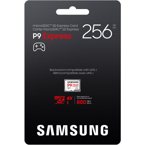 Samsung 256GB P9 microSD Express Tarjeta de Memoria 800MB/s Velocidad y Resistencia