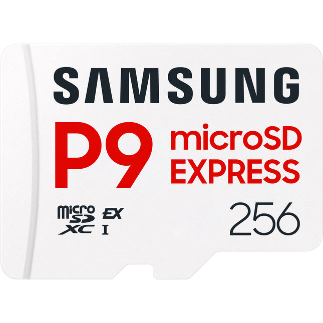Samsung 256GB P9 microSD Express Tarjeta de Memoria 800MB/s Velocidad y Resistencia