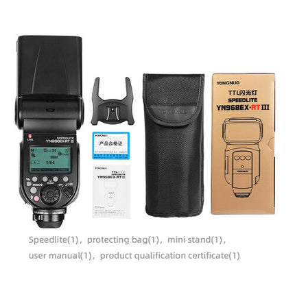 Yongnuo YN968EX-RT III Flash para Canon GN60 Zoom 20-200mm con Mini Soporte
