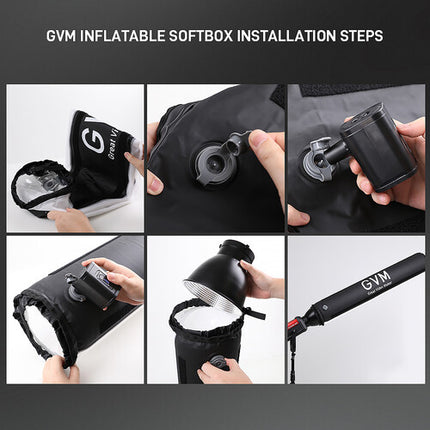 GVM AT100 Tubo Inflable Softbox para Iluminación con Bolsa y Bomba