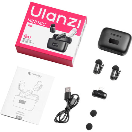 Ulanzi A200 Mini Sistema de Micrófono Inalámbrico 2 Personas USB-C 30 Horas y 100 Metros Alcance