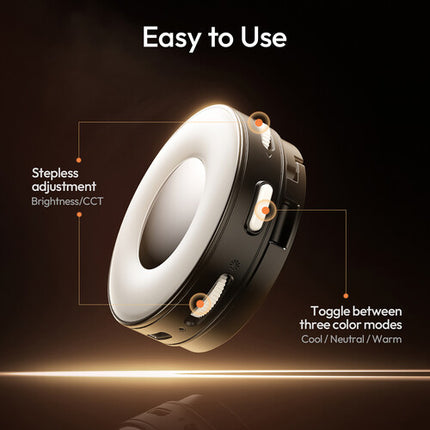 Ulanzi ML05 MagLock Luz de Relleno LEDs 160 Lux 600mAh Batería Negro