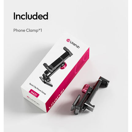 Ulanzi MA51 QuickClip Abrazadera para teléfono 2.6 a 3.5 pulg rotación 360°