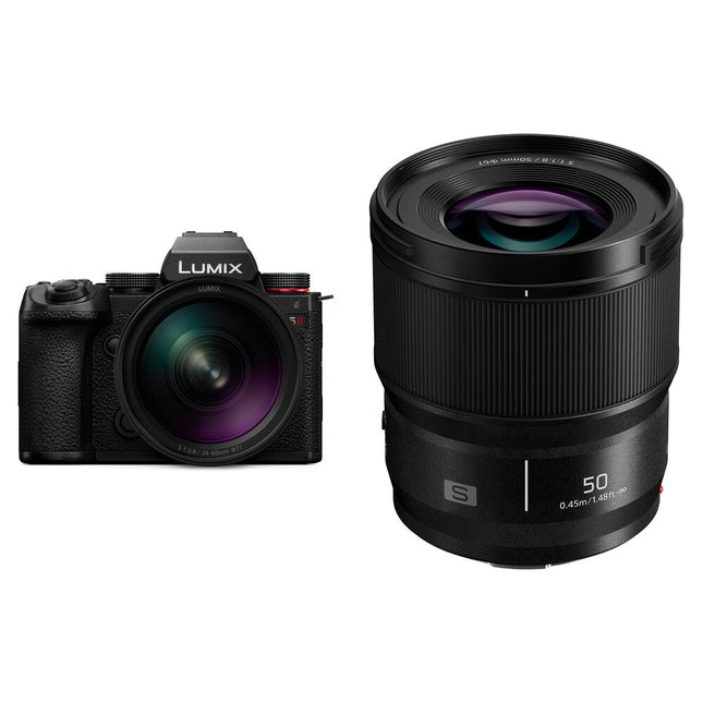 Panasonic LUMIX S5 II Cámara Sin Espejo con Lentes 24-60mm f/2.8 y 50mm f/1.8 24.2MP 6K30p Video