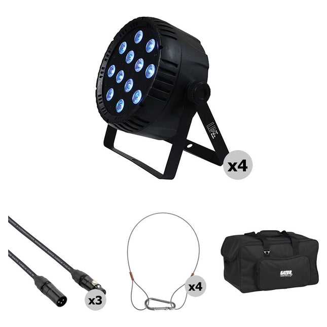 Blizzard LB-Par Quad RGBA Kit Iluminación LED 12x10W DMX Cable Seguridad Bolso