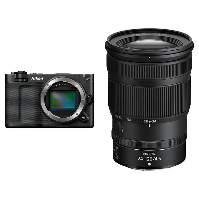 Cámara de cine Nikon ZR 6K Full-Frame con objetivo NIKKOR Z 24-120mm f/4