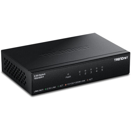 TRENDnet TEG-S351 Switch de Red 5 Puertos 2.5G sin Gestión 25 Gb/s 18.6 Mpps