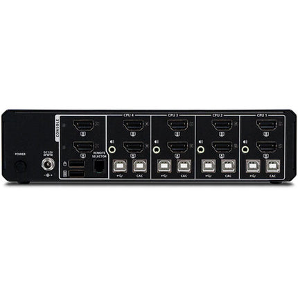 IOGEAR 4-Port Dual View Switch KVM seguro DP HDMI 5120x2880 60Hz con CAC