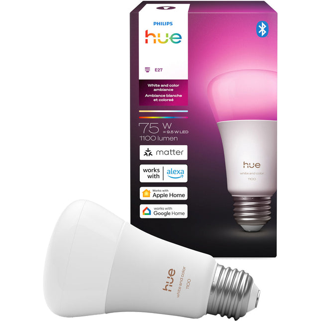 Philips Hue A19 Bombilla Bluetooth 1100 Lúmenes Temperatura 1000-20000K